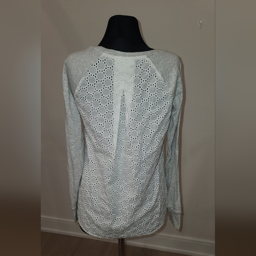 Tommy Hilfiger Loose Fit Grey long sleeve shirt with eyelet back XS